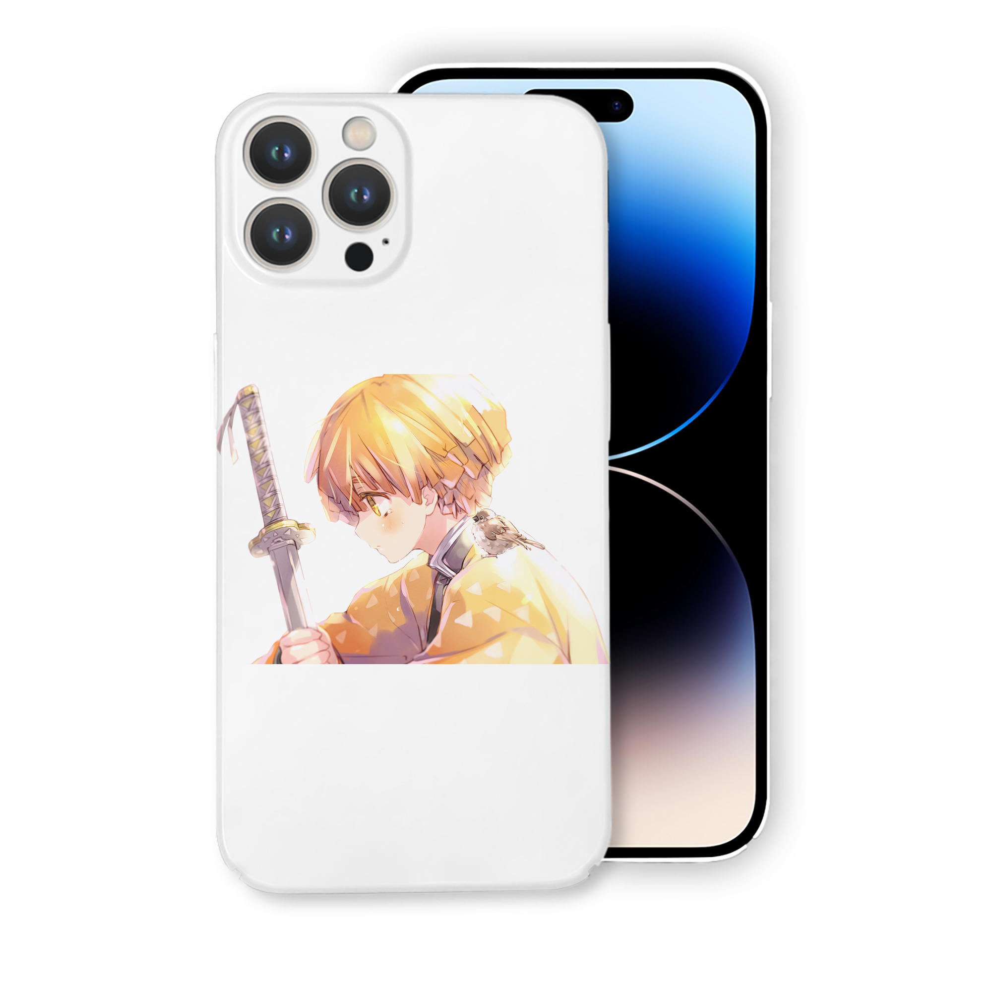 （画像用） 鬼滅の刃（きめつのやいば）我妻 善逸／あがつま ぜんいつ Agatsuma Zenitsu 【iPhone 14シリーズ対応】ハードケース